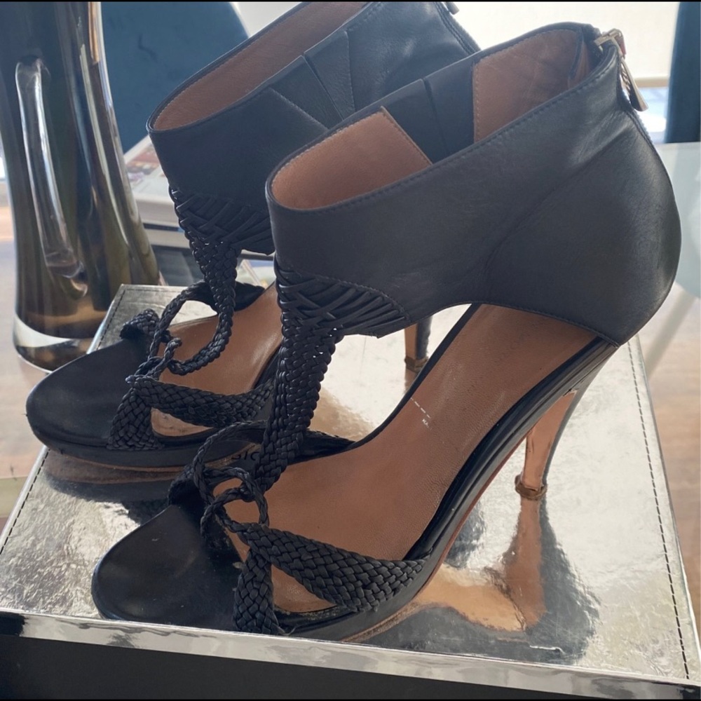 Authentic Sigerson Morrison Leather Heeled Sandals, Sz 10